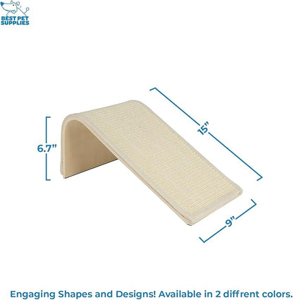 Best Pet Supplies Catify Cat Scratcher, Fun Interactive Scratchers, Posts, Poles, Claw Safe, Furniture Saver Indoor Play Support Natural Cat Behaviors Heavy Duty - Ramp (Cream), 15 x 9