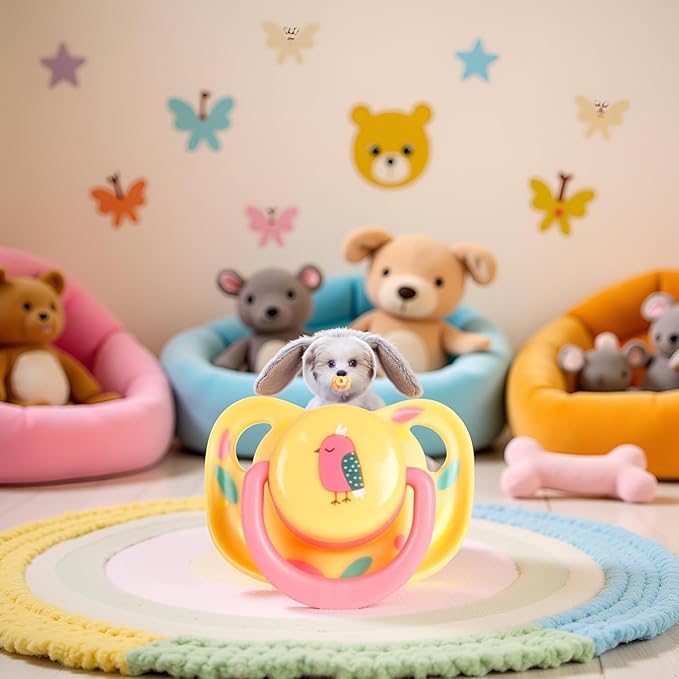 Pet Silicone Calming Pacifier, Dog Pacifiers for Small Dogs, Kitten Pacifiers, Puppy Teething Toys and Cat Chew Toys, Essential Pet Supplies, Puppy Essentials and Kitten Supplies (Chicks)