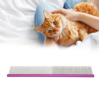 Metal Dog Comb, Stainless Steel Cat Comb for Removing and Knots Dog Combs with Rounded Ends for Long and Short Haired Breeds
