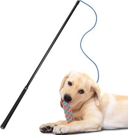 Flirt Pole Dogs Interactive Dog Toys for Large、Medium and Small Dogs for Chasing、Tug of War, Dog Chew Toys with Springs for Outdoor Exercise and Training