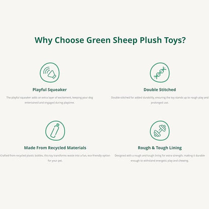 Green Sheep White Sheep Rope Toy for Dogs, Durable Squeaky Dog Toys for Small Medium Large Dogs, Plush Fabric with PP Cotton & Recycle Cotton Rope, Interactive Chew Toy to Keep Them Busy
