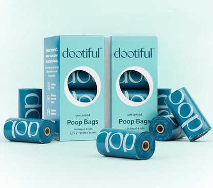 Dog Poop Bags - 240 Unscented Bag, 65% Recycled Materials, Tear Resistant Pet Bags for Poop - 16 Rolls, 100% Leak Proof - Extra Thick, Eco-Friendly Doggie Waste Bags for Hassle-Free Cleanup - Outdoor