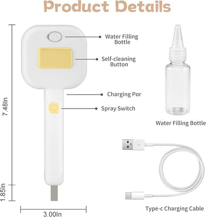 4 in 1 Cat Steam Brush - Self Cleaning Pet Steam Brush for Cat & Dog - Cat Brushes for Shedding with Quiet Motor - Elimination Flying Hair - Keep Your Clothes & Home Clean, White-Yellow