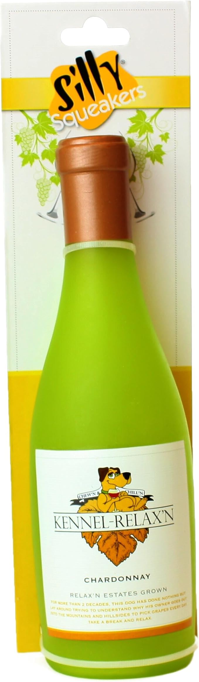 Wine Bottles - Dog Toy - 100% Vinyl. Made Durable & Strong. Novelty Play Toy. Many Bottles to Choose from and They Floats (Kennel Relaxin, Single)