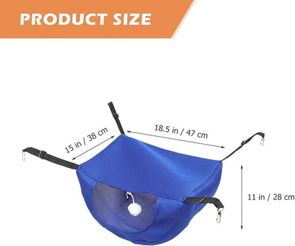 Cat Cage Hammock Bed Breathable Mesh Hanging Small Pet Bed Comfortable Kitten Nest Summer Washable Blue M for Indoor Cats