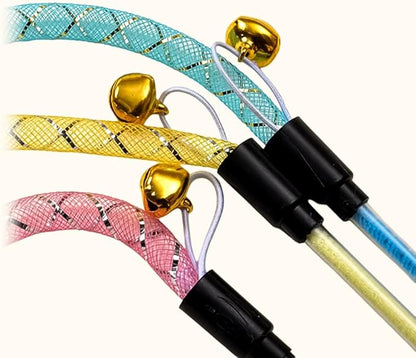 3 Packs Interactive Cat Wand Toy, Feather cat Toys, cat Teaser Wand, Indoor cat Toys, cat Toys for Indoor Cats, cat Exercise Toys, Kitten Toys Interactive, Playtime and Boredom Relief