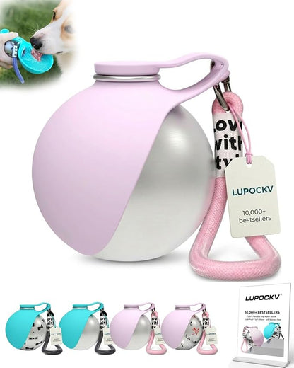 Dog Water Bottle with Bowl 2-in-1 Portable Dog Bottle Pet Travel Hydration Dispenser Container Cup Drinking Outdoor Leak Proof Built in Design Lightweight Easy Carry for Walking Hiking