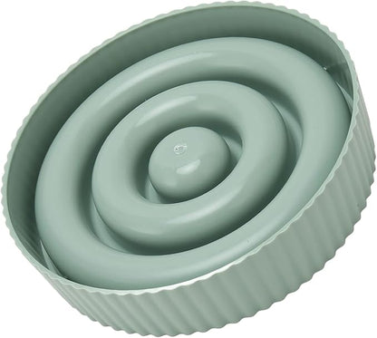 Dog Food Bowl Slow Down Eating Slow Feeder Pet Bowl Prevent Choking Interesting for Small Medium Dogs (Green)