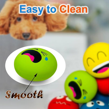 Latex Squeaky Dog Toys for Small Dogs & Mini Breeds - 4PCS Set Squeaky Dog Balls | Soft, Safe & Fun Chew Toys | Indoor & Outdoor Play