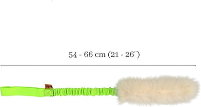 Dingo Dog Toy - Sheepskin tug with Green Bungee, Agility Motivation Reward tug for Training and Fun 15581