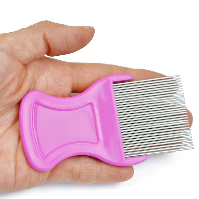 4 Pcs Lice Combs Removal Dandruff Comb with Metal Teeth for Humans or Pets Hair