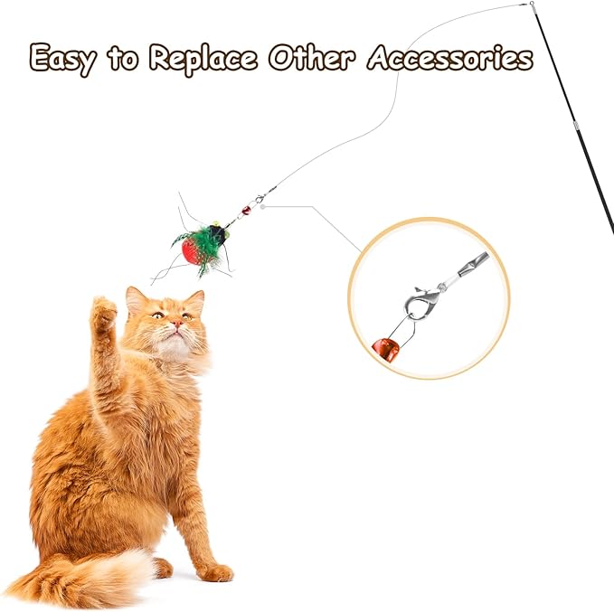 ORSDA Cat Wand Toy, Kitten Toy for Indoor Cat