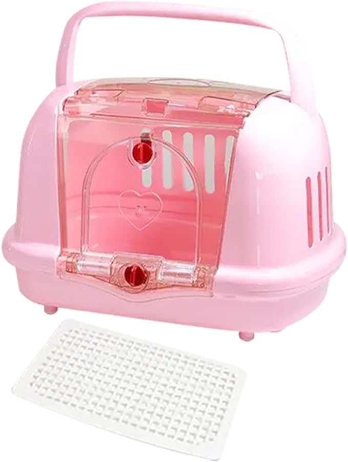 Dog Dog Crate Dog Carrier,Portable Sturdy Breathable Pet Travel Carrier Travel Kennel for Dog Kitten Cat Camping Airline, Pink