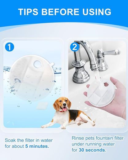 Pet Water Fountain Filter Compatible with Petlibro Water Fountain 2.1Gal/8L Capsule Dog Fountain PLWF008, Dog Water Fountain Filter Compatible with Petlibro Filter Replacement, 8 Pack
