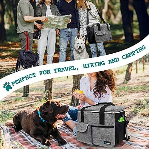 PetAmi Dog Travel Bag Organizer, Pet Supplies Tote Diaper Bag, Gray Large - Image 6