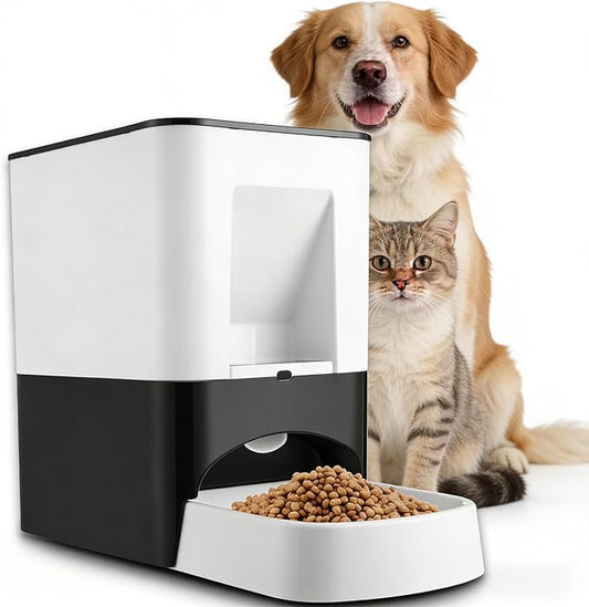 14L Large Automatic Dog Feeder for Large Breeds – Programmable Timed Pet Food Dispenser with Voice Recording, Dual Power Supply & Moisture-Proof Locking Lid