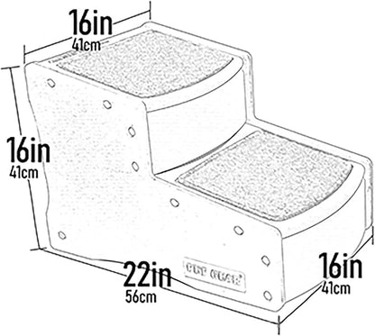 Pet Gear Easy Step II Pet Stairs, 2 Step for Cats/Dogs up to 150 Pounds, Portable, Removable Washable Carpet Tread, No Tools Required,Fog