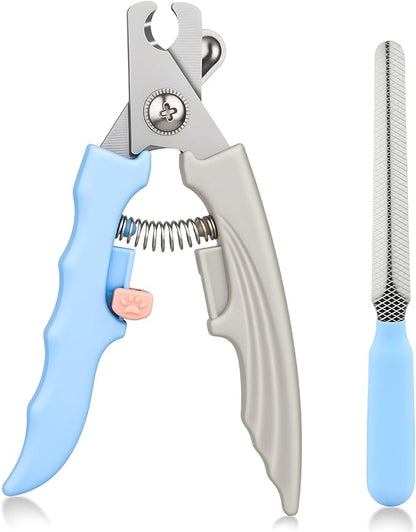 Dog and Cat Nail Clippers,Dog Nail Trimmer with Safety Guard,Prevent Excessive Nail Trimming,Free Nail File Included, Professional Grooming