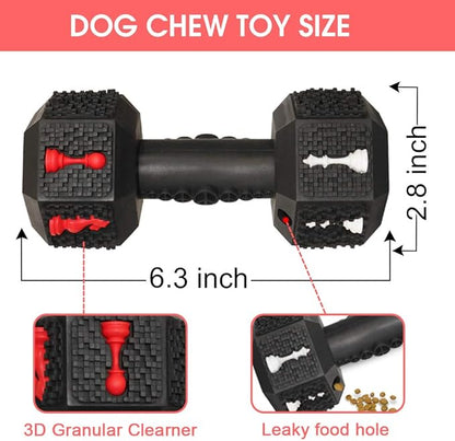 Dog Chew Toys for Aggressive Chewers Indestructible Dog Toys Tough Natural Rubber Dumbbell Toy for Small Medium Large Dogs Large Black