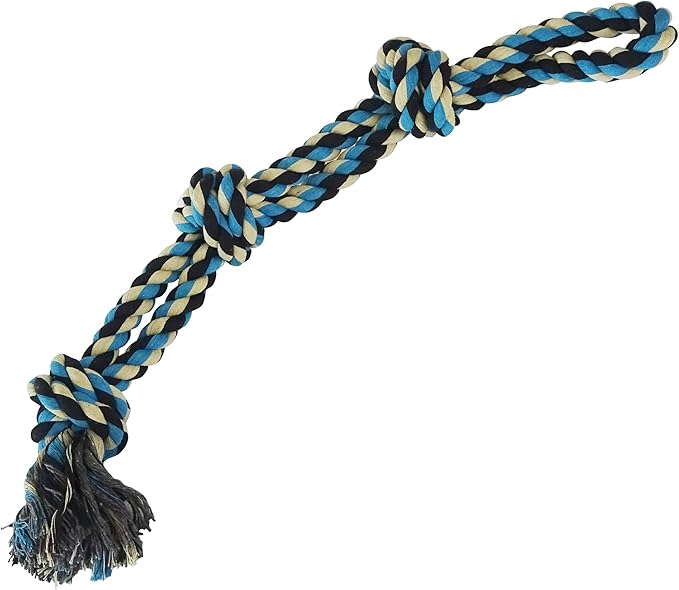 Dog Chew Rope Toys Aggressive Chewers Tough Rope Chew Toys for Medium Large Breed XL Dogs Heavy Duty Dog Chew Toys Durable Tug of War Dog Toy for Medium to Large Breed Teeth Cleaning,Blue