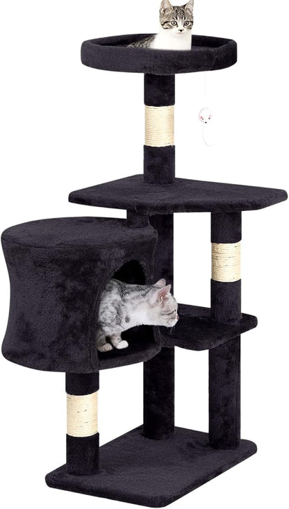 BestPet | 36" Cat Tree Tower | Dark Gray | Sturdy Multi-Level Cat Tree with Plush Condo, Cozy Perch, Sisal Scratching Posts, Hanging Toy and Stable Frame | Easy Assembly | for Kittens & Adult Cats