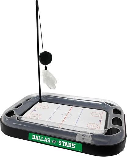 Pets First NHL Dallas Stars Hockey Field Scratching Cat Toy with Interactive Cat Ball Bell and Tracks