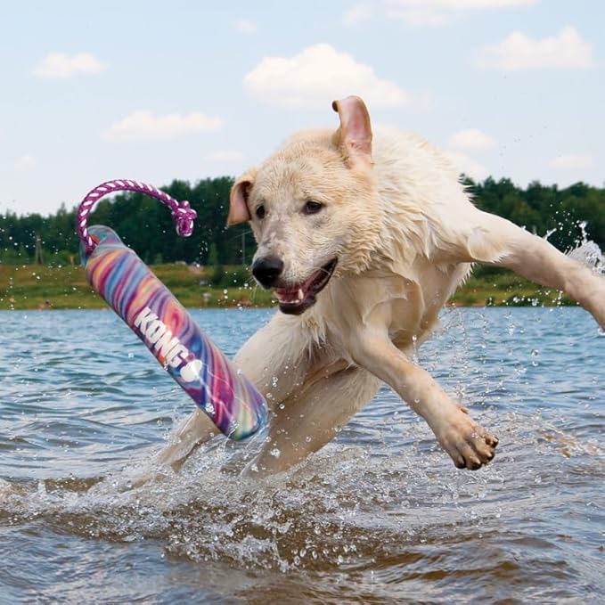 KONG Training Dummy Rope Bumper Dog Toy - Durable Floating Retriever for Fetch & Training - 2 Pack (Wild Shieldz Swirl, Medium/Large)