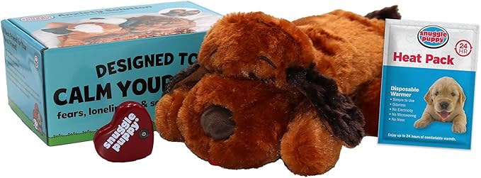 Snuggle Puppy Original Heartbeat Puppy Toy with Real-Feel Pulse and Heat Pack, Plush Comfort Dog Toy for Crate Training, First Nights, and Sleep