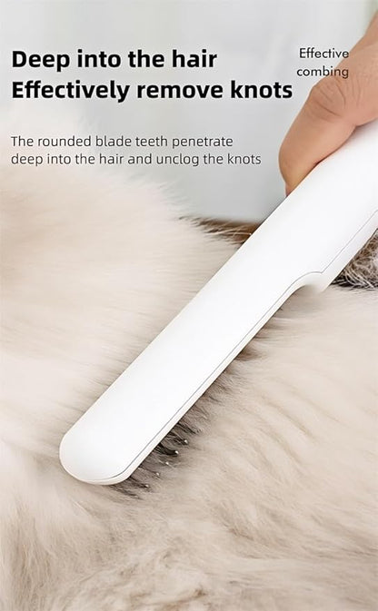 Pet Grooming Comb，Thinning & Detangling Brush with Cat-Claw Inspired Blades - Safe Dematting Tool for Long-Haired Cats/Dogs, Ergonomic Grip, Summer Cooling Solution