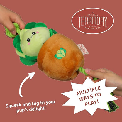Territory Interactive Play Plush Treat-and-Tug Reward Toy for Dogs, Tomato