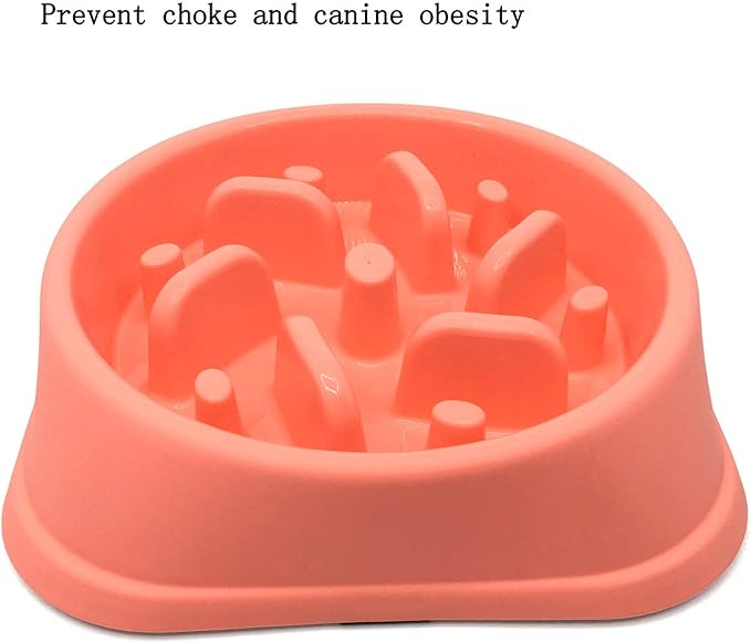 WenYing Slow Feeder Puzzle Dog Bowls, Interactive Bloat Stop Bowl, Food Water Fun Feeding, Non-Slip Anti Choke Healthy Diet, Pink