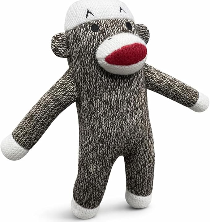 Sock Monkey Dog Toy | Squeaky Monkey Toy | Plush Monkeys Dogs Toys | Interactive Squeaky Monkeys | Small/Medium Breed Dogs Toys | Multicolor | 6"