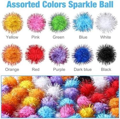 Poen 300 Pieces Cat Toy Pom Pom Balls for Cats, Tinsel - Image 3