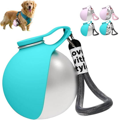 2-in-1 Portable Dog Water Bottle for Small Dogs, 10oz Dog Travel Water Bottle - Leak-Proof & One-Hand Operation, Stainless Steel Bottle & Silicone Bowl for Walking Hiking (Blue)