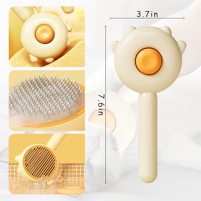 Magic Pet Comb, 2023 New Pet Hair Cleaner Brush, Cat Grooming Brush Long or Short Hair Cats Dogs Pet Massage Brushes, Self Cleaning Slicker Comb for Kitten Removes Tangles Loose Fur (3Pcs)