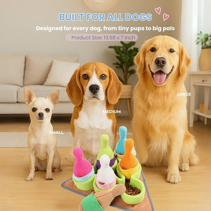 American Brand | Interactive Dog Puzzle Toy | Anti-Boredom & Mental Stimulation | Snuffle Mat for Dogs | Slow Feeding & Enrichment Game | Small, Medium, Large Dogs | Pizza or Bowling (Bowling)