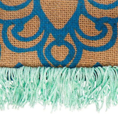 Petlinks Rowdy Rug Jute Scratch Mat with Feather Cat Toy & Playful Fringe, 20" L X 0.5" W X 14" H