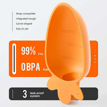 Li & Zhao Portable Dog Water Bottle Dispenser - Leak Proof Portable Water Bowl for Dog Foldable Carrot Water Bowl Travel Silicone Pet Dispenser for Puppy Cats Pets Outdoor Walking, Hiking, Travel