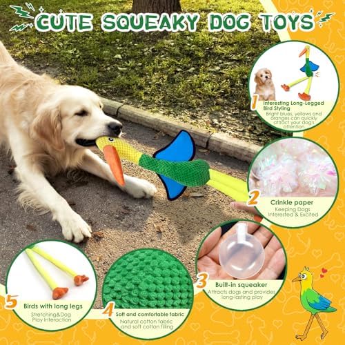 Fuufome Large Squeaky Dog Toys - Plush Crinkle Dog Toy for Small, Medium, and Large Breeds - Fun for Indoor Puppies and Senior Pups Playing - Image 3