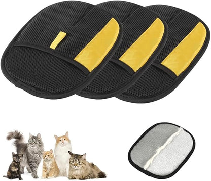 2025 Thickened Strong Pet Hair Removal Glove for Cats & Dogs, Electrostatic Gloves for Pet Grooming, Reusable Quick De-Shedding Gloves for Couch, Clothing, Carpet, Furniture, Car Seats (3pcs)