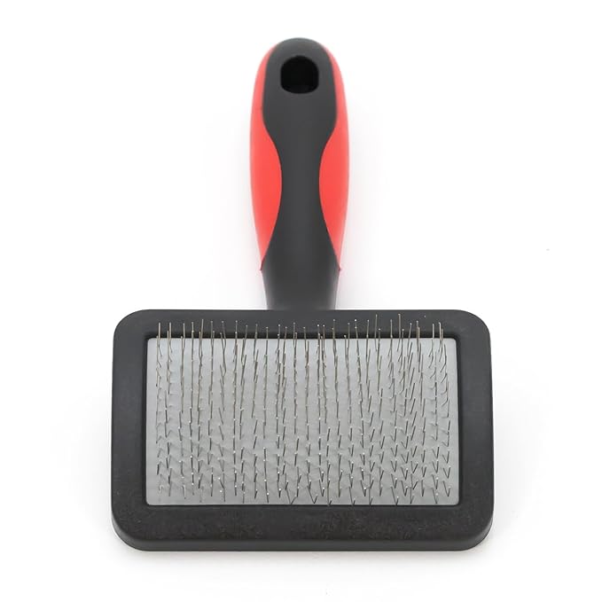 Jeffers Soft Pin Universal Slicker Brush for Dogs & Cats, Grooming Brush for Sensitive Skin, Remove Mats, Loose Fur, & Dead Hair, Tangle Detangler, Safe Grooming Tool - Small 3" x 2"M