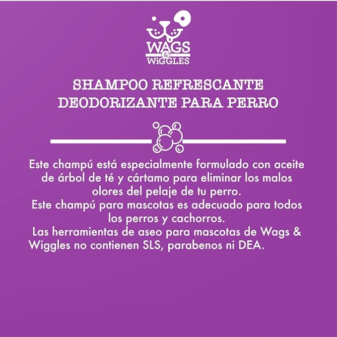 Wags & Wiggles Freshen Deodorizing Dog Shampoo in Very Berry Scent | Odor Control for Smelly Dogs, 16 Ounces (Pack of 2)