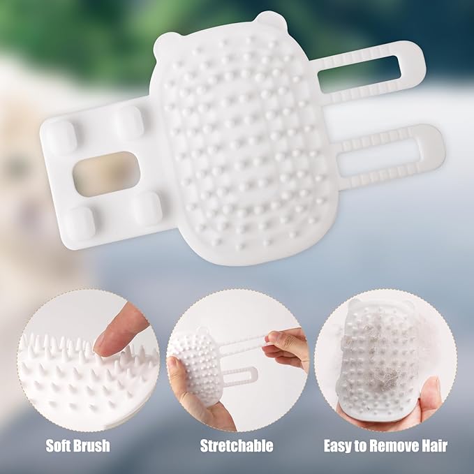 2pcs Self Cleaning Cat Brush, 2-in-1 Tickling Comb Pet Brush Pet Tickling Artifact Cat Grooming Shedding Brush Cat Corner Scartcher for Short/Long Hair Cats (White), 6.49x3.94 Inch