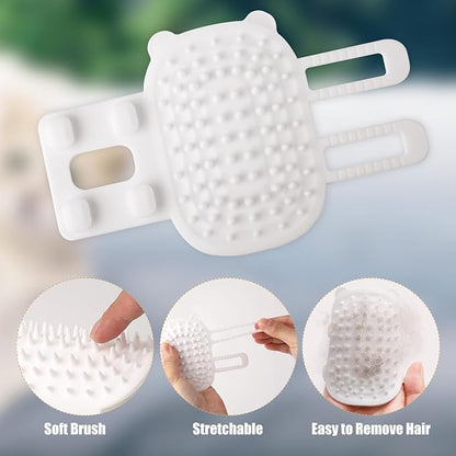 2pcs Self Cleaning Cat Brush, 2-in-1 Tickling Comb Pet Brush Pet Tickling Artifact Cat Grooming Shedding Brush Cat Corner Scartcher for Short/Long Hair Cats (White), 6.49x3.94 Inch