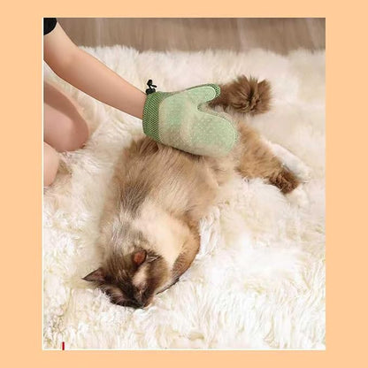 Pet Hair Remover Gloves Bath Brush Gentle Shedding Brushes,Pet Hair Remover Tool for Carpet, Curtain, Clothing, Couch, Car Seat (Green)