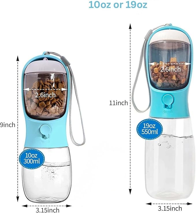 Dog Water Bottle for Walking, Portable Pet Water Dispenser, Leak-Proof Travel Bottle for Dogs and Cats –19 oz by CarpathianTradeCo