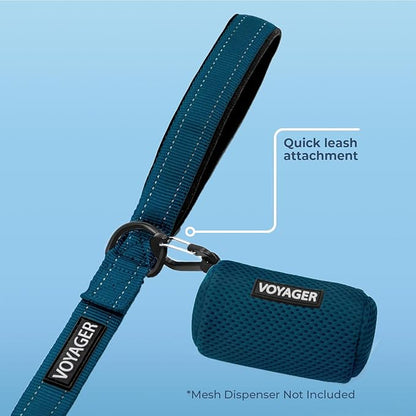 Best Pet Supplies Voyager Reflective Dog Leash or Collar with Neoprene Handle, for Small, Medium, and Large Breed Puppies, Cute and Heavy Duty for Walking, Running and Training - Blue (Leash), S