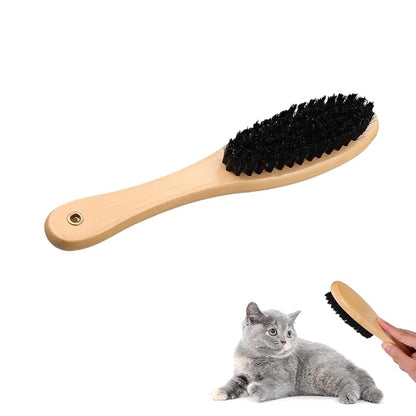 Cat Brush Professional Soft Bristle Cat Grooming Brush with Wooden Handle for Kitten Pet Grooming