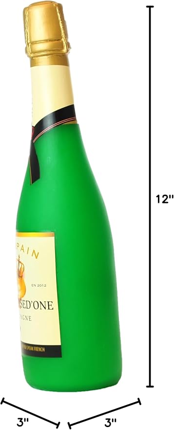 Wine Bottles - Dog Toy - 100% Vinyl. Made Durable & Strong. Novelty Play Toy. Many Bottles to Choose from and They Floats (Meow Chased, Single)
