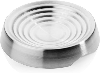 CatGuru Cat Bowls, Whisker Friendly Food Bowl for Indoor Cats, Reliefs Whisker Fatigue, Wide Kitten Dish, Non Slip Pet Dishes, Shallow Pet Plates (Stainless Steel)